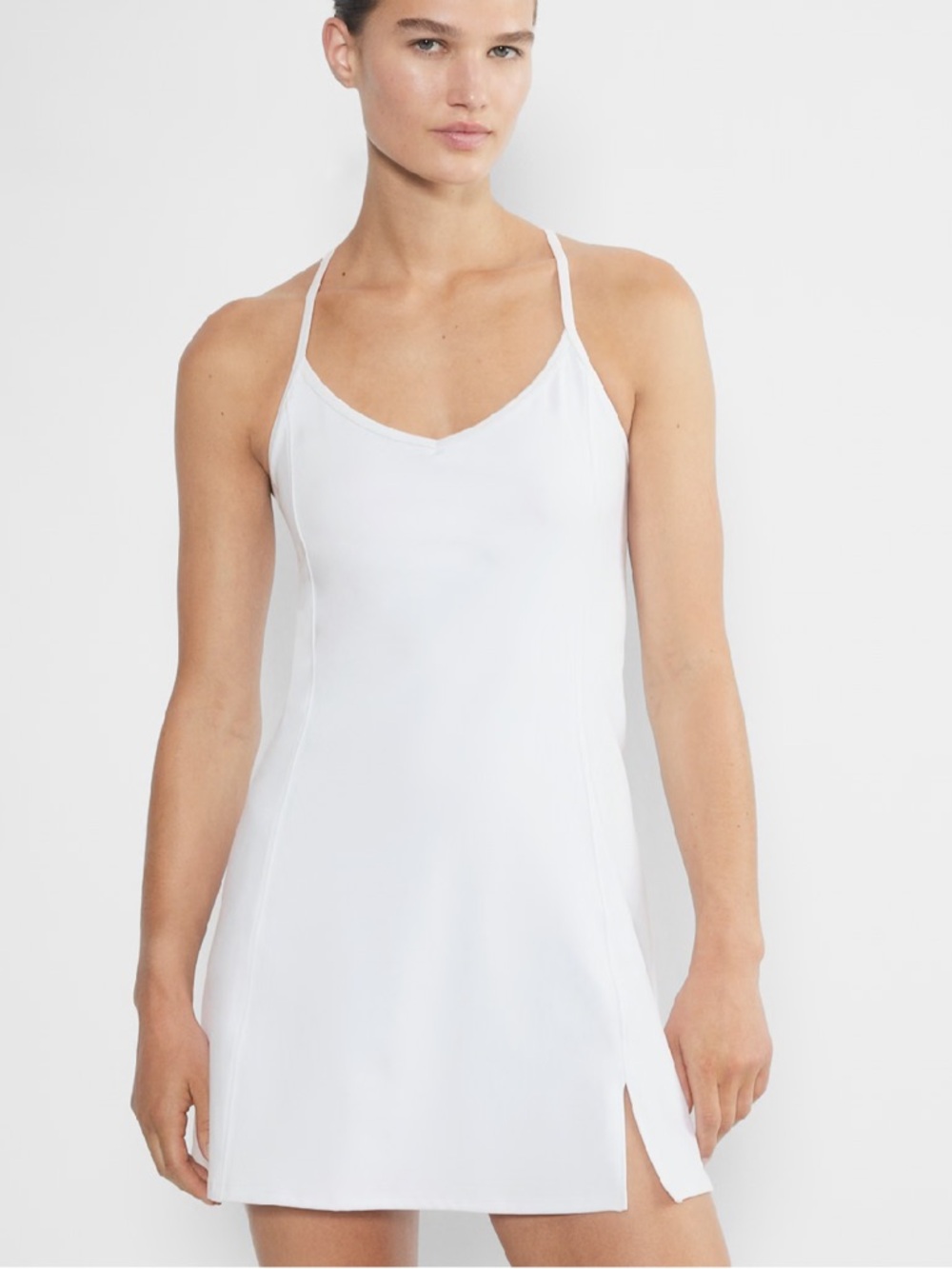 NWT Aritzia Golden White power sculpt court Slip Dress new tennis